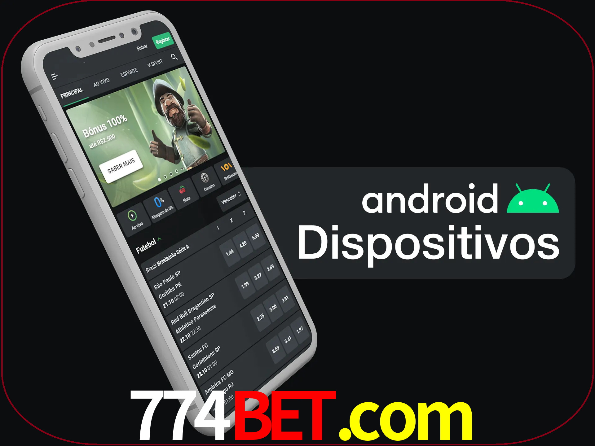 O aplicativo suporta a maioria de todos os dispositivos Android.